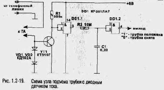 Датчики подъема трубки