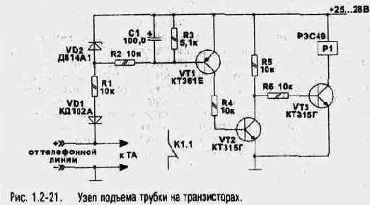 Датчики подъема трубки